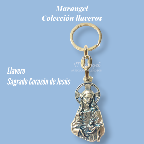 llavero de metal sagrado corazón de Jesús