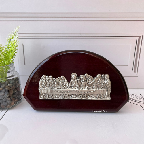 última cena madera última cena relieve plateado decoración última cena Perú