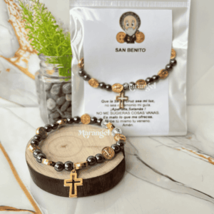 pulsera San Benito dorada plateada hematite Lima