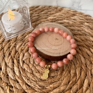 pulsera cuarzo rosa dije Virgen